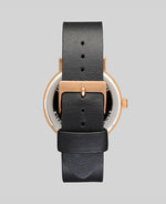 The Horse Watch - Polished Rose Gold/Black Face/Black Leather
