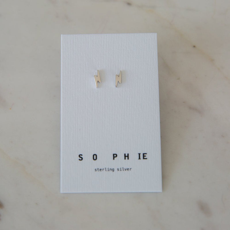 Sophie Flashy Stud Earrings - Silver