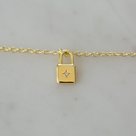 Sophie Little Lock Necklace - Gold