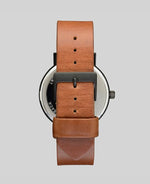 The Horse Watch - Matte Black/Black Face/Tan Leather