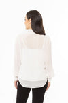 Billie the Label Kitty Bow Neck Blouse - White Dobby