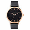 The Horse Watch - Polished Rose Gold/Black Face/Black Leather