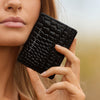 Status Anxiety Together for Now Card Wallet - Black Croc