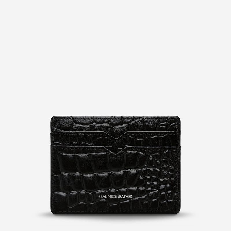 Status Anxiety Together for Now Card Wallet - Black Croc